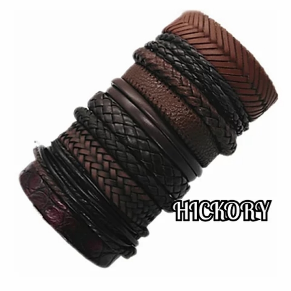 10 PIECE WOVEN LEATHER BRACELETZ - Onyx - Picture 8 of 10